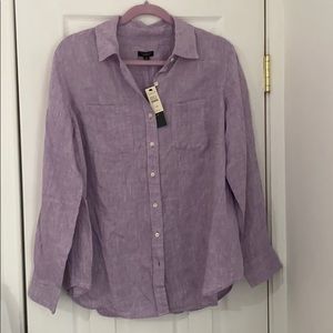 NWT Talbots Woman Petite Linen Oxford Shirt 1XP